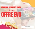 Abonnement Premium IPTV 12 mois (2 Écrans) 